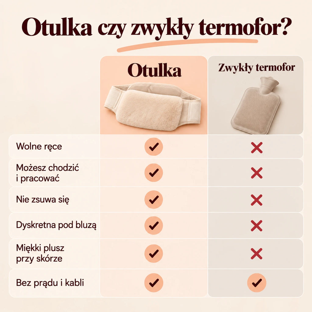 Porównanie Otulki ze zwykłym termoforem