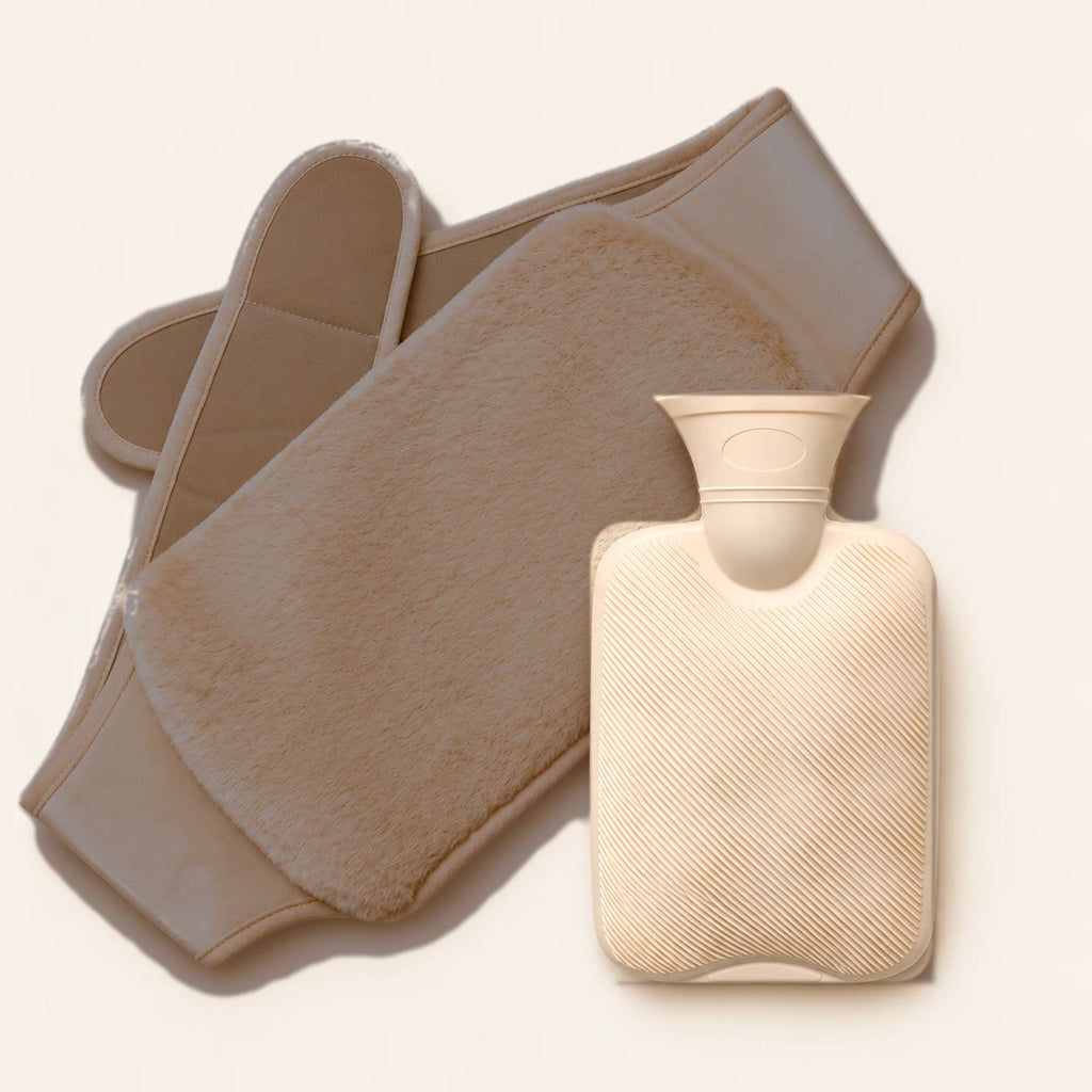 Otulka w kolorze czekoladowym, zestaw Standard: pas i termofor 1000 ml
