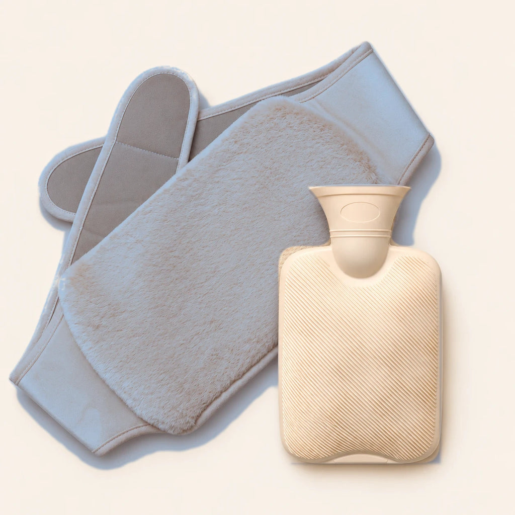 Otulka w kolorze grafitowym, zestaw Standard: pas i termofor 1000 ml